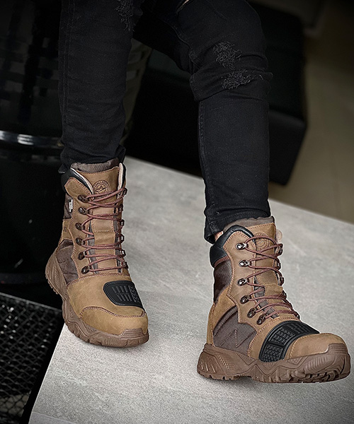 Bota militar Miller para hombre color maní ref. 15017